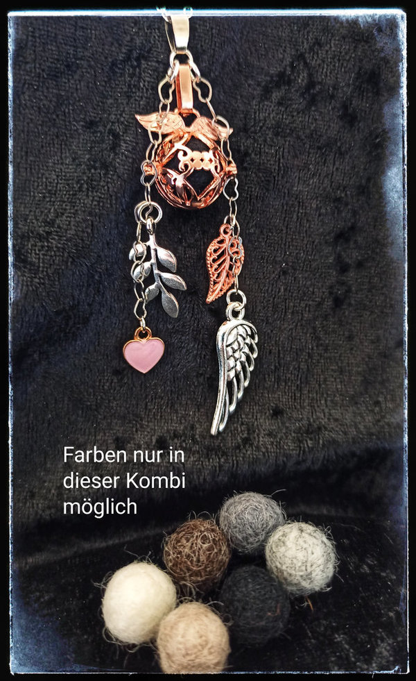 Aromadiffusor-Halskette "Wunschbox roségold mit Silber"